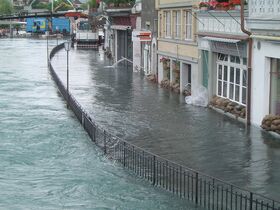 Hochwasser Thunersee/Aare: Aarequai Thun