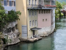 Hochwassermarken der Aare in Olten (1852, 1888, 1889, 1972, 2001, 2006, 2007)
