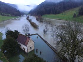 Hochwasser Doubs im Januar 2018