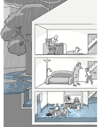 Über den Lichtschacht tritt Wasser ins Untergeschoss - eine Situation, die man verhindern möchte.