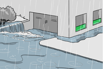 Vorsatzscheiben schützen zu tief liegende Fensteröffnungen vor Hochwasser